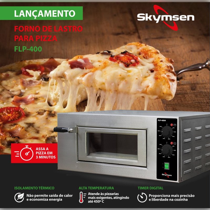 Forno De Lastro Para Pizza, Analogico, 220V Skymsen